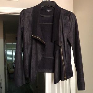 Black lightweight faux suede jacket